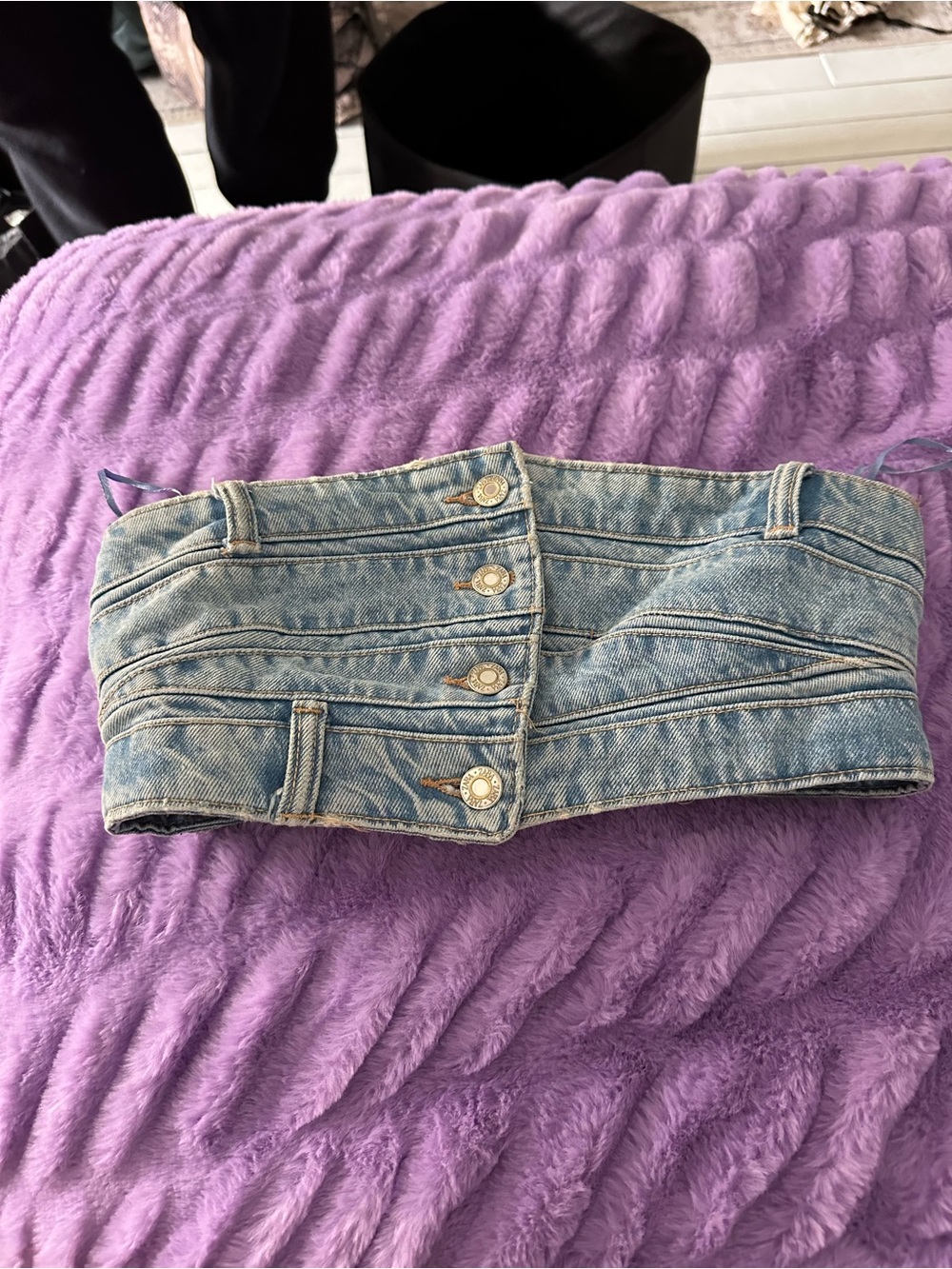Zara Light Blue Denim Corset Belt Jeans